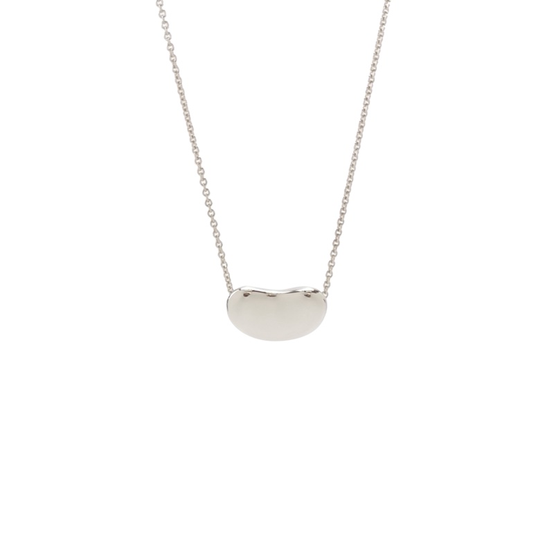 Tiffany & co Elsa Peretti Bean design系列925銀豌豆吊墜項鍊 40-41cm-0