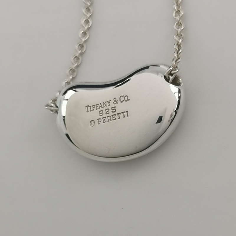 Tiffany & co Elsa Peretti Bean design系列925銀豌豆吊墜項鍊 40-41cm-4