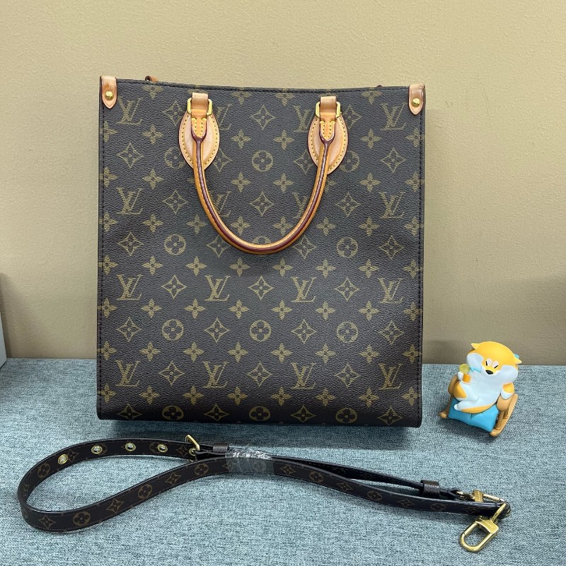 LV Sac Plat 老花中號琴譜 托特 手提包 肩背包-1