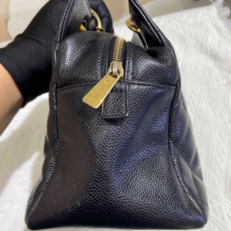 Chanel ptt 黑金荔枝牛皮托特包🉑肩背 #98閒置新 #耐操耐用大容量-6