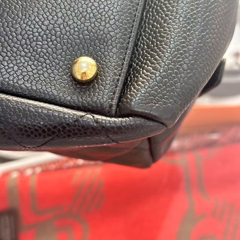 Chanel ptt 黑金荔枝牛皮托特包🉑肩背 #98閒置新 #耐操耐用大容量-10