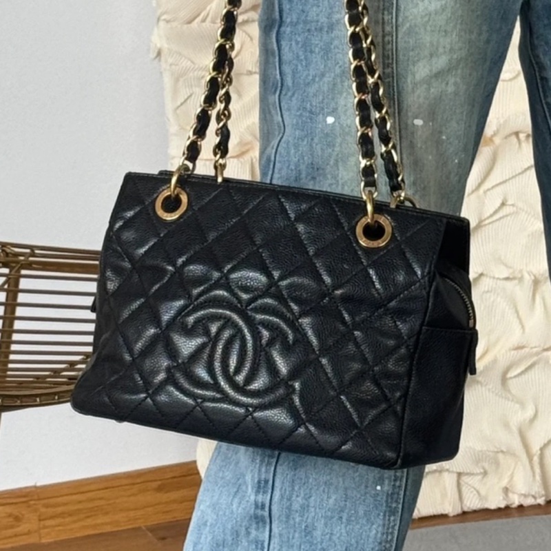 #全網最低 #15萬入手 香奈兒黑金荔枝皮托特包🉑肩背-10