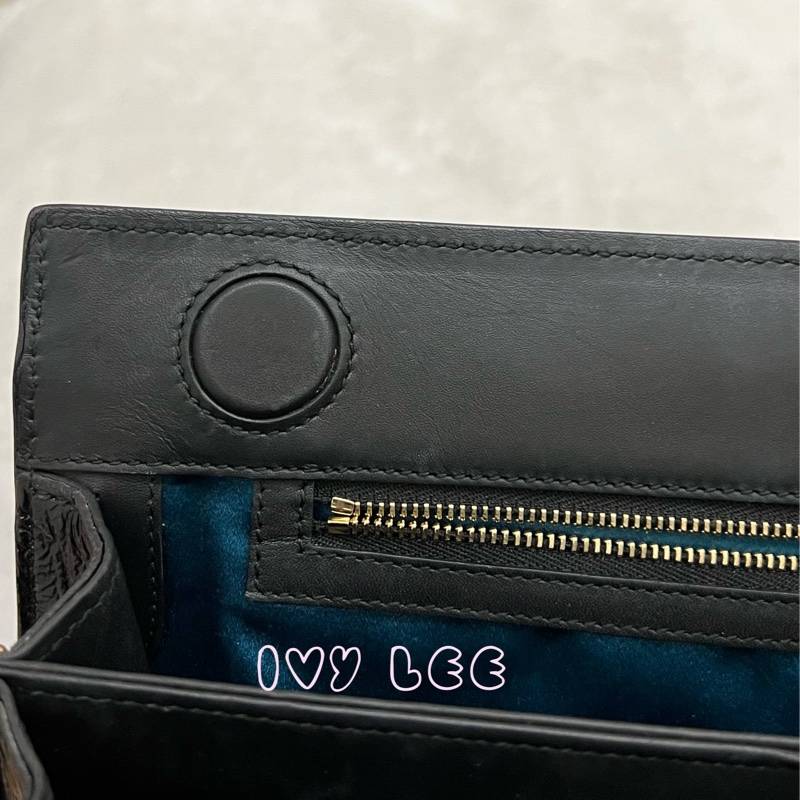Gucci 深藍黑色絨面麂皮革龍刺繡 503876 金鏈條 Ophidia 單肩包 斜背包 正品 二手精品-4