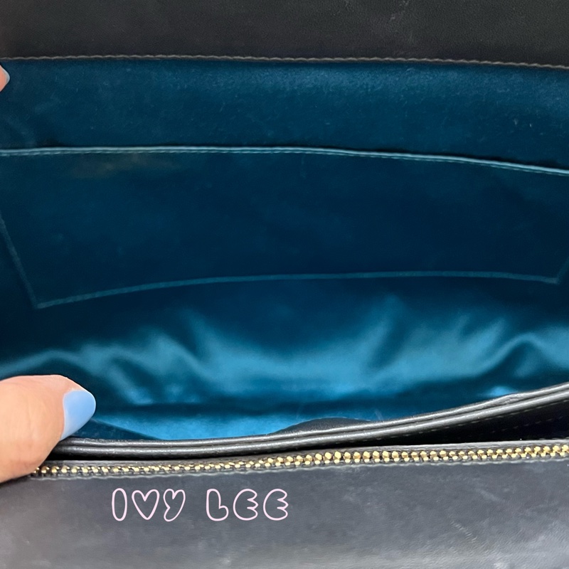 Gucci 深藍黑色絨面麂皮革龍刺繡 503876 金鏈條 Ophidia 單肩包 斜背包 正品 二手精品-16