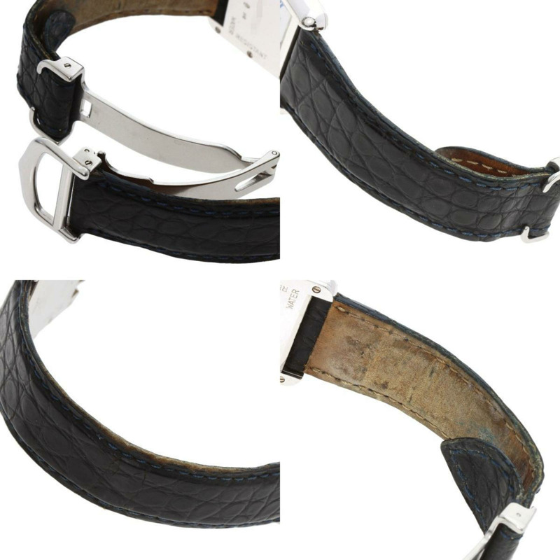 卡地亞 Must Tank LM W1014154 手錶，銀色/皮革，男士-4