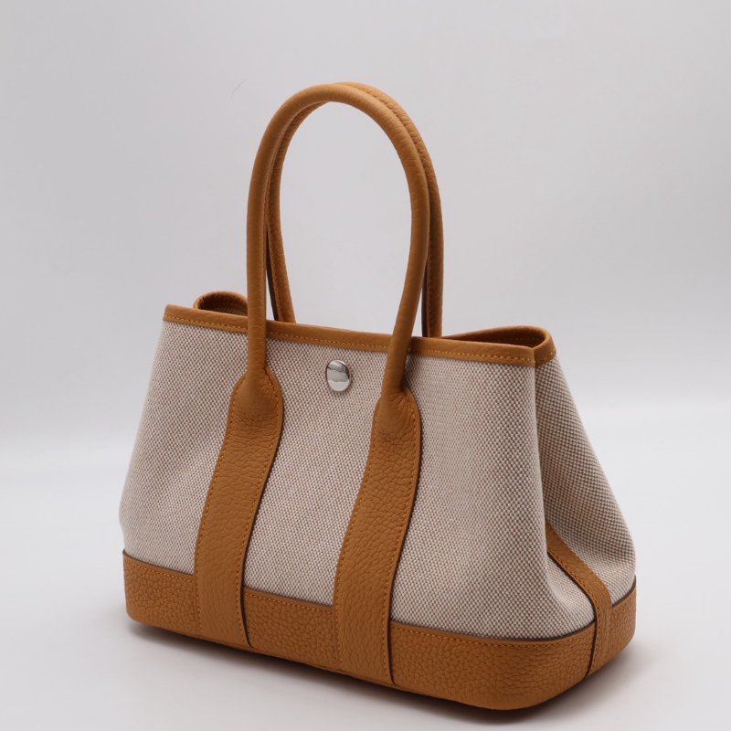 HERMES Mini garden party - 帆布沙灘金-2