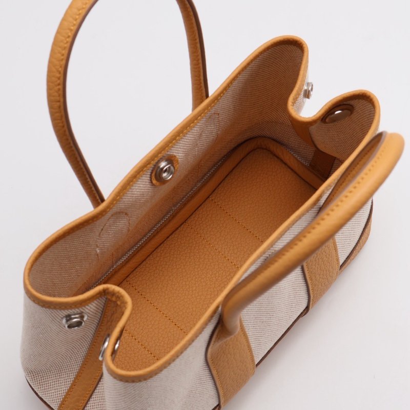 HERMES Mini garden party - 帆布沙灘金-3