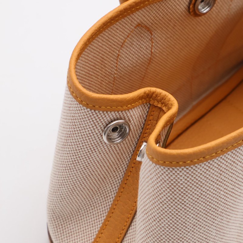 HERMES Mini garden party - 帆布沙灘金-4