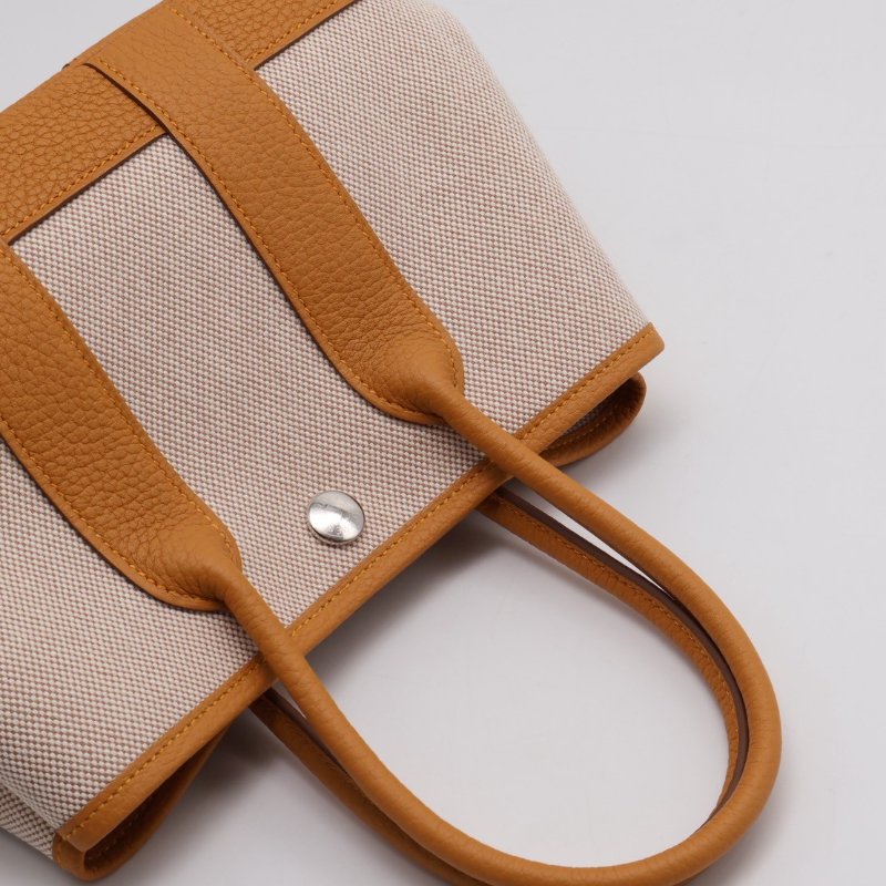 HERMES Mini garden party - 帆布沙灘金-5