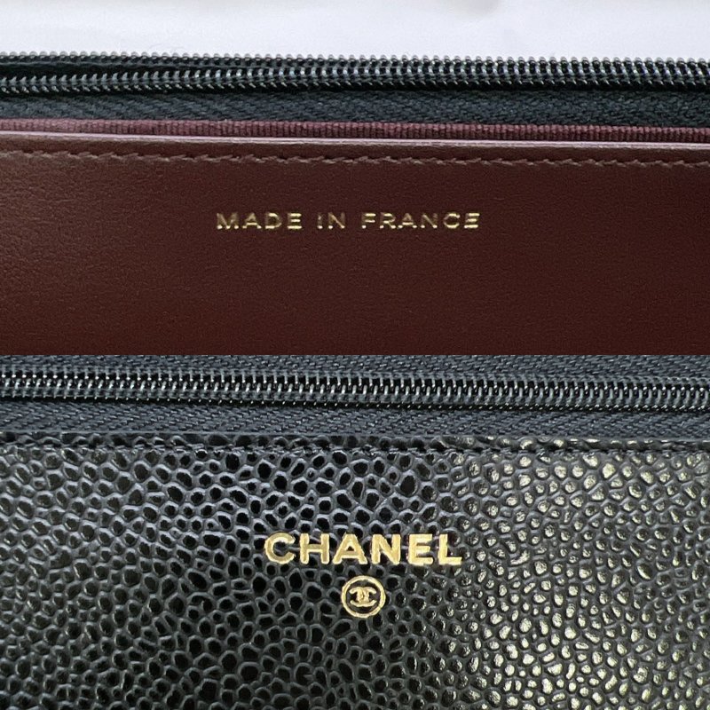 CHANEL WOC 黑金荔枝牛鏈帶包-7