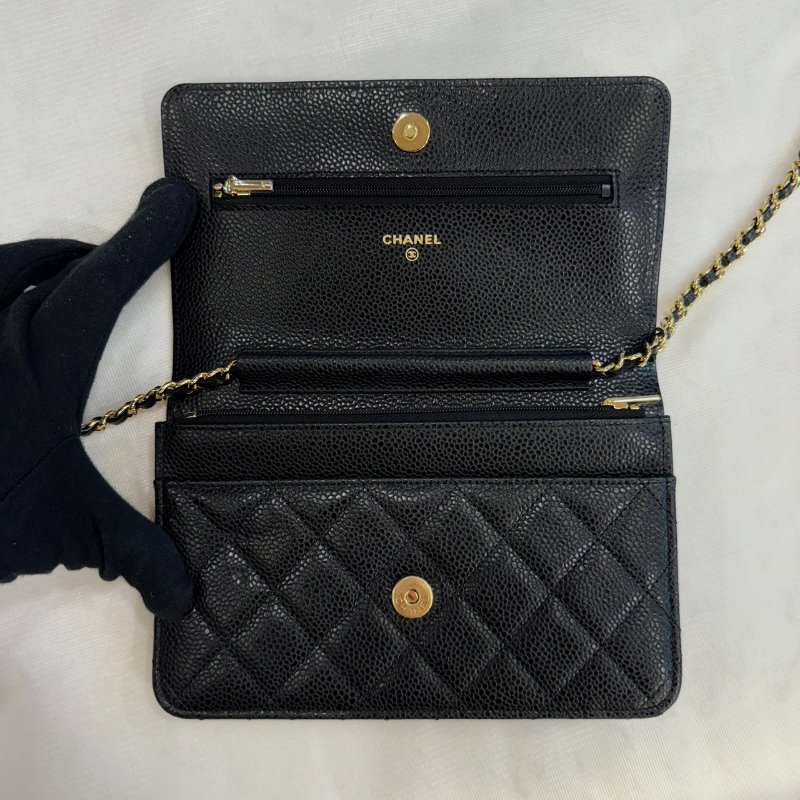 CHANEL WOC 黑金荔枝牛鏈帶包-3