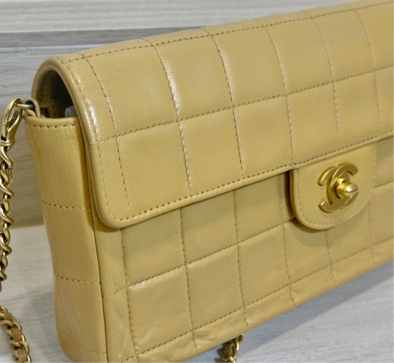 Chanel 香奈兒 奶茶 肩背包 手拿包 二手口蓋 冰洛包-14