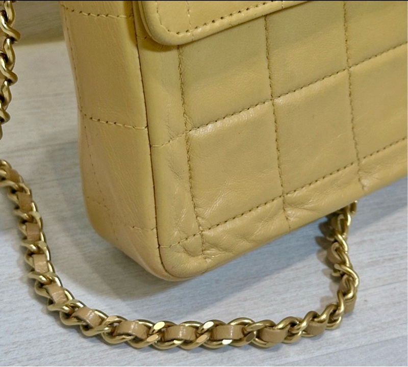 Chanel 香奈兒 奶茶 肩背包 手拿包 二手口蓋 冰洛包-16