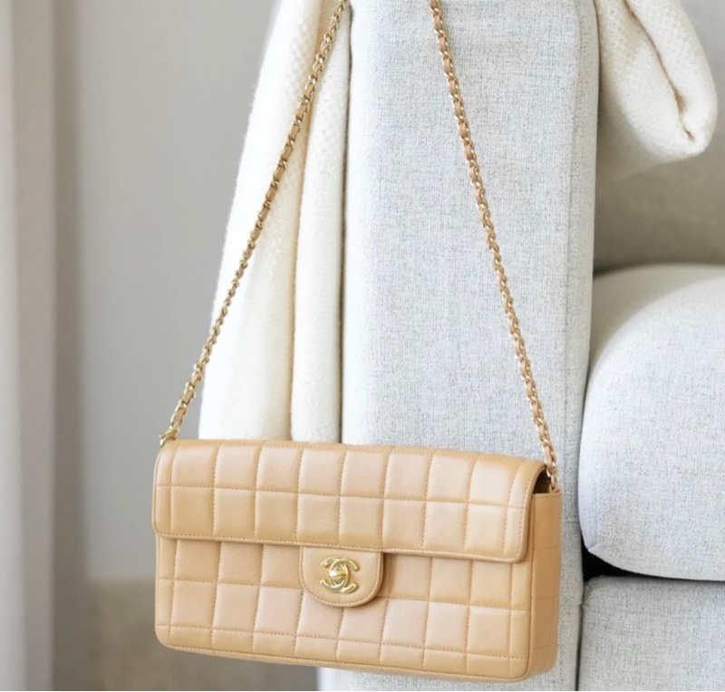 Chanel 香奈兒 奶茶 肩背包 手拿包 二手口蓋 冰洛包-18