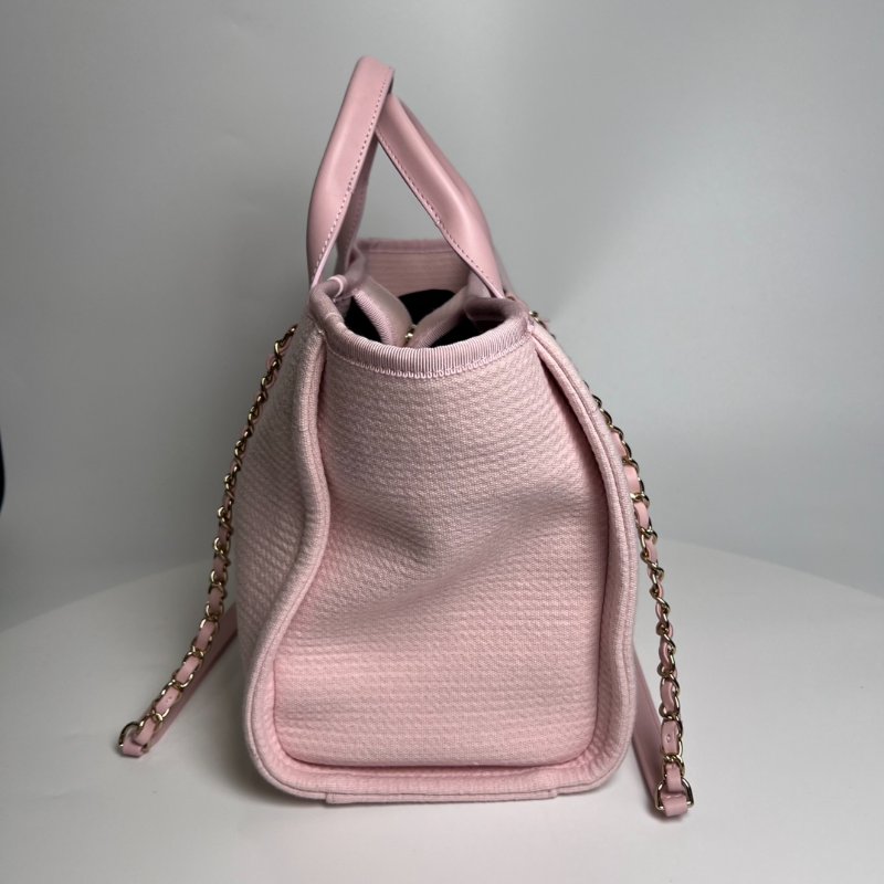 CHANEL 沙灘包小號粉紅 晶片款-2