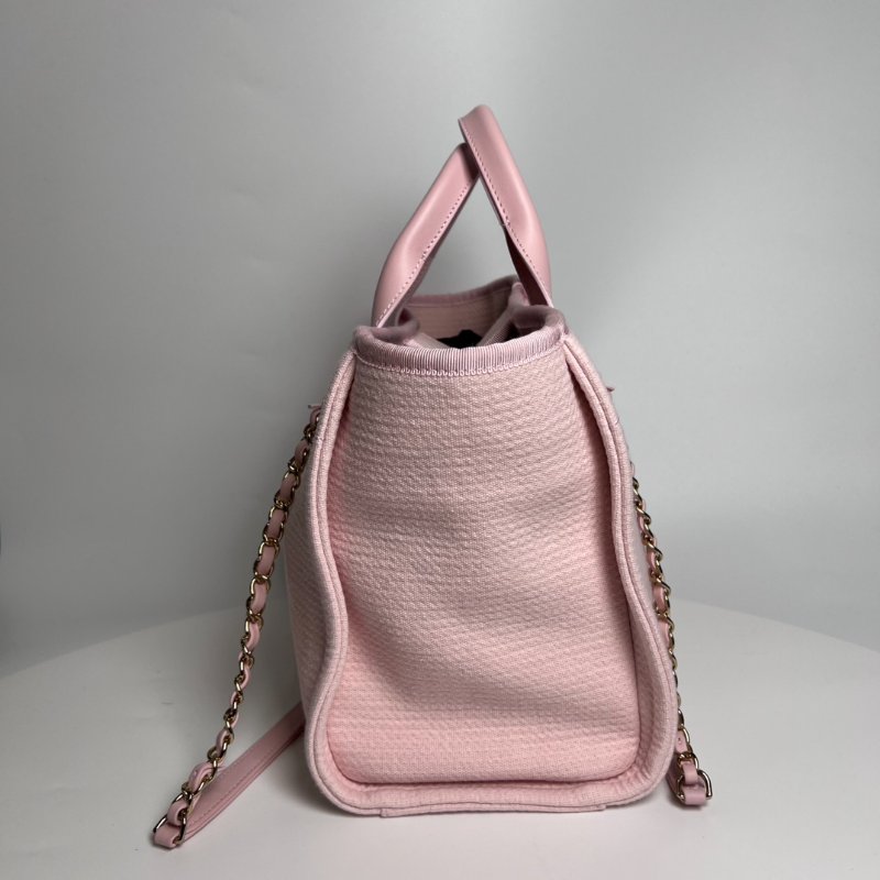 CHANEL 沙灘包小號粉紅 晶片款-3