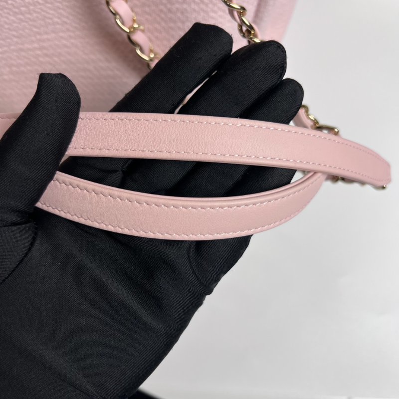 CHANEL 沙灘包小號粉紅 晶片款-6