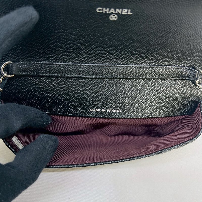 CHANEL 銀釦荔枝牛眼鏡包-4