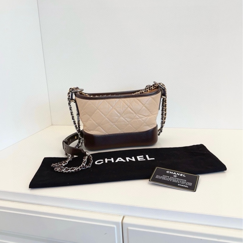 Chanel Gabrielle small 小號流浪包 限量配色 奶茶拼巧克力-2