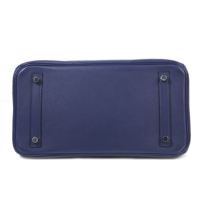 8成新 HERMÈS 限量款 Birkin 30 鉑金包 Tressage De Cuir 菱格紋 M3 Blue Encre 墨水藍 37 Gold 金棕 P3 Blue du Nord 北方藍 Swift牛皮 銀扣 (思英HX-5