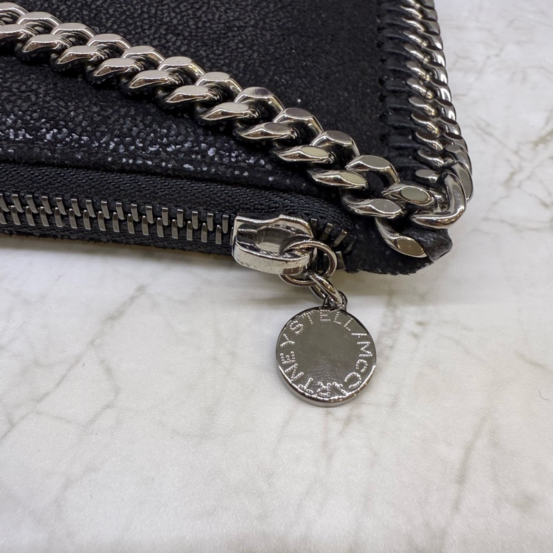 Stella McCartney Falabella銀黑鍊手提扁包-4