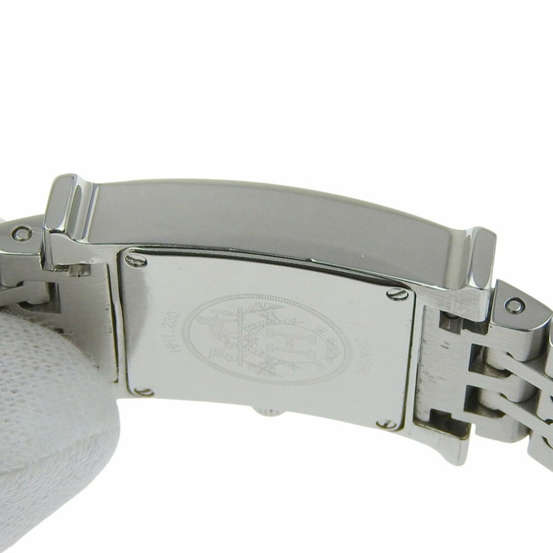 Hermès H 手錶 HH1.230，鑽石錶圈，不銹鋼，石英機芯，模擬顯示，白色錶盤，女士-5