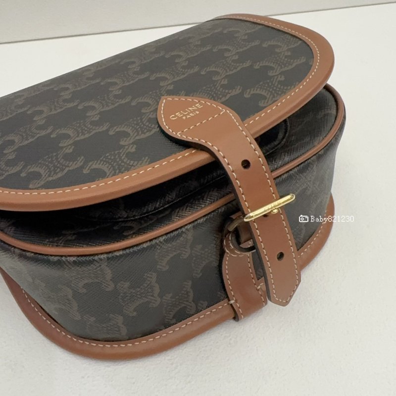 CELINE包包 Folco Triomphe帆布馬鞍包-3