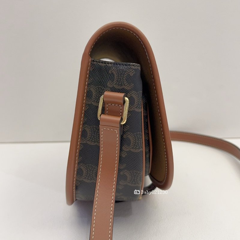 CELINE包包 Folco Triomphe帆布馬鞍包-4