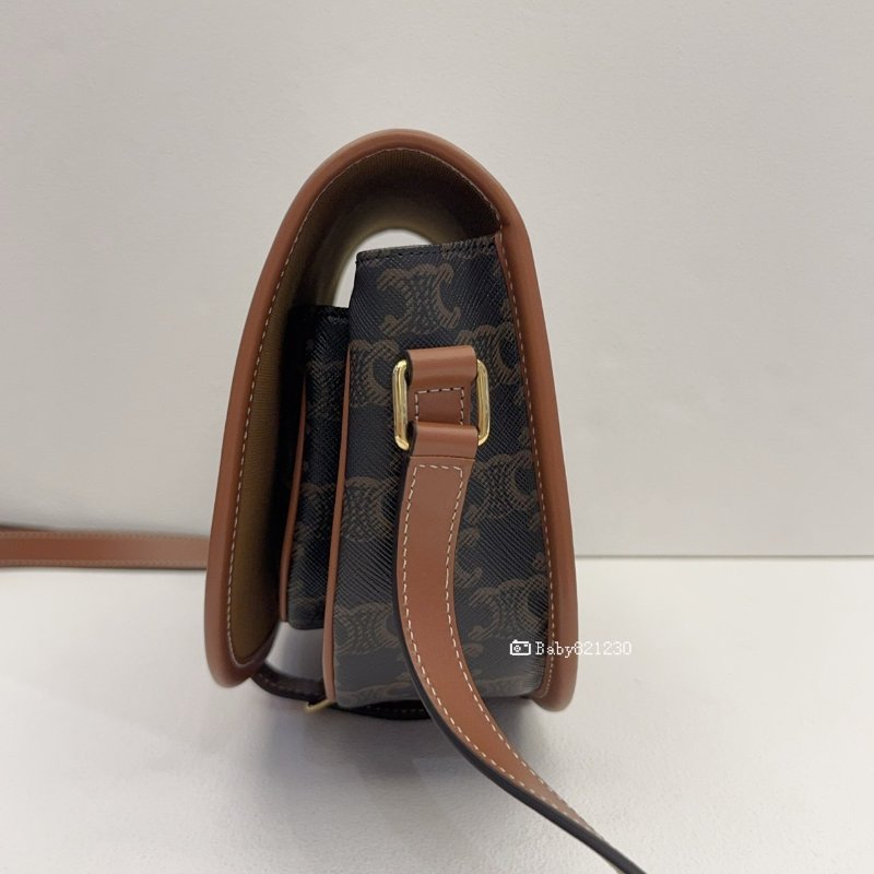 CELINE包包 Folco Triomphe帆布馬鞍包-6