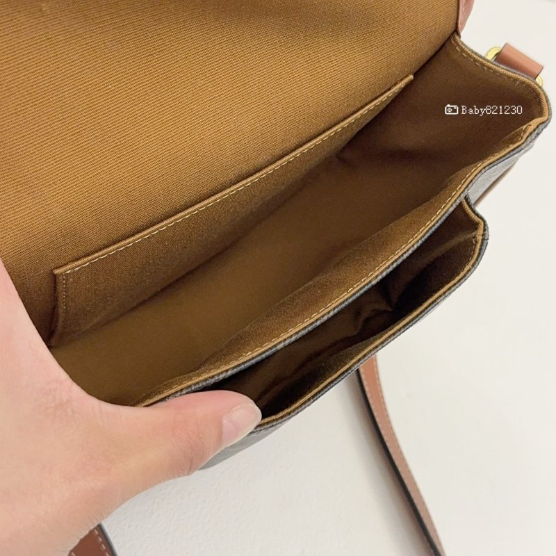 CELINE包包 Folco Triomphe帆布馬鞍包-9