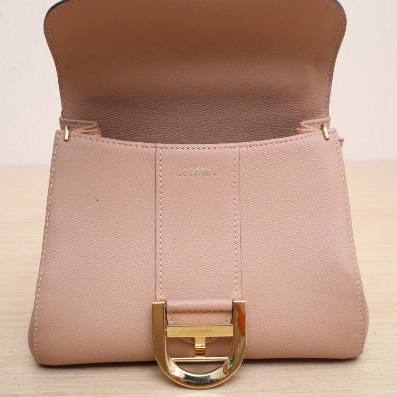 Glossy Mini 20 奶茶色 皮革C 金釦-4