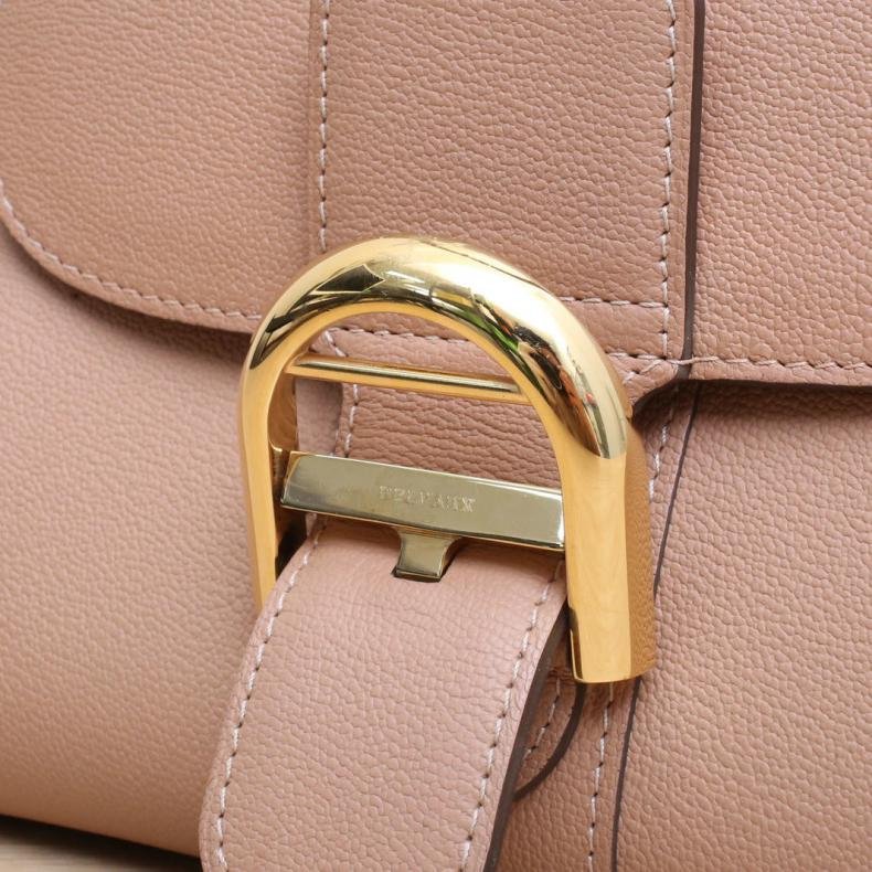 Glossy Mini 20 奶茶色 皮革C 金釦-5