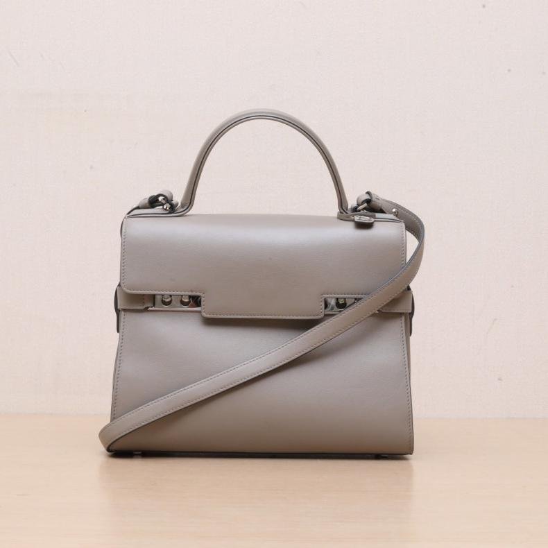 SWIFT皮 Tempete 中號 灰色 皮革C 銀扣-0