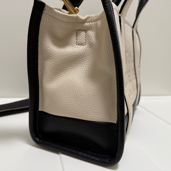 MARC JACOBS THE COLORBLOCK 荔枝紋撞色手提/斜背托特包-中/黑白-13