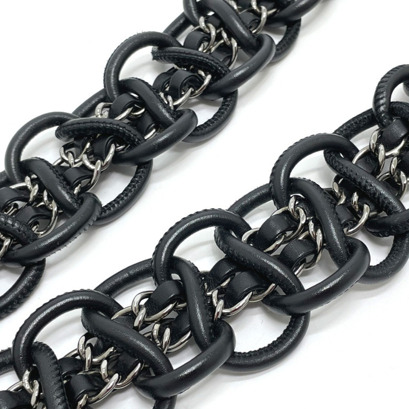 CHANEL 山茶花斜紋軟呢翻蓋鏈條單肩包，灰色-5