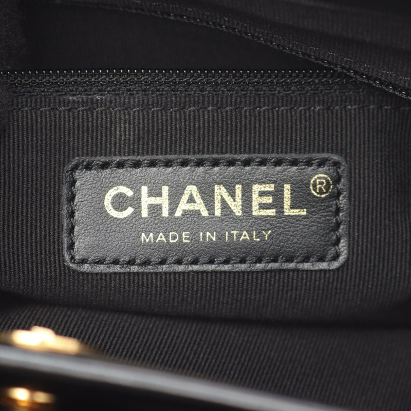 CHANEL Matelasse S 購物鏈單肩包 AS3502 小羊皮 黑色 CC 二手-3