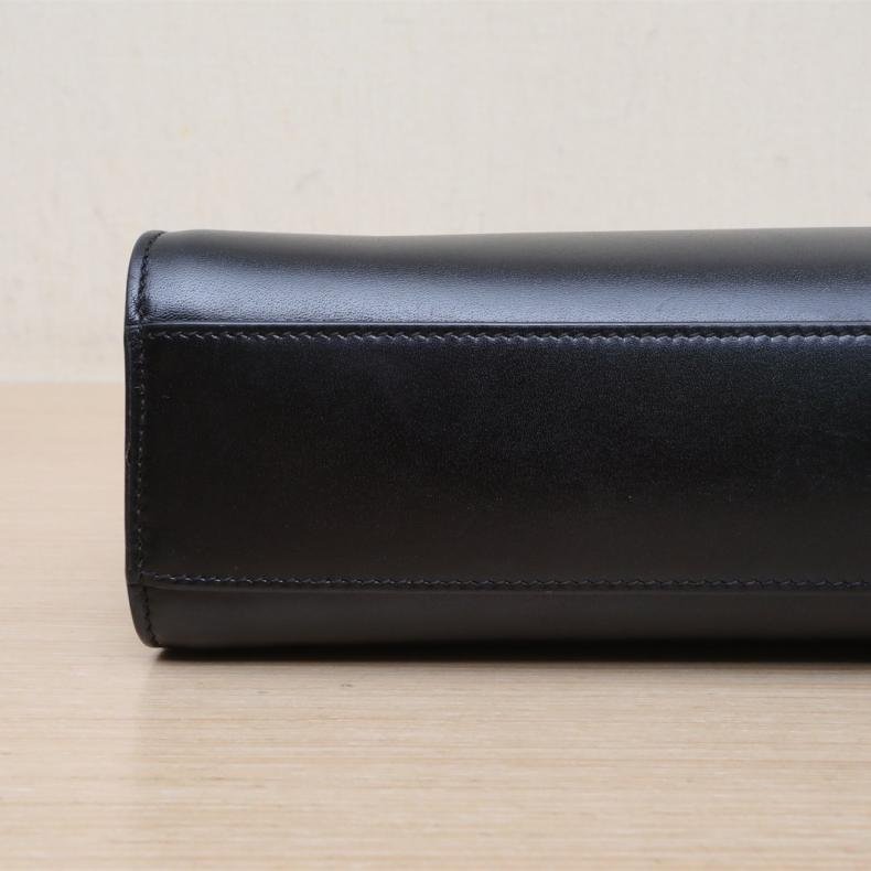 MANHATTAN 曼哈頓 BOX 中號 29 黑色 皮革C 金扣-2