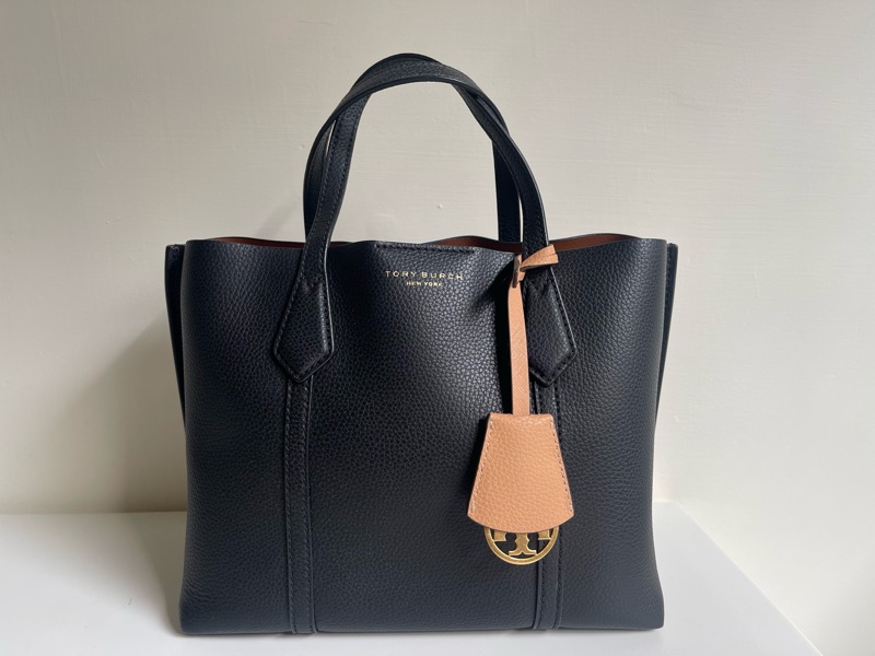 Tory Burch Perry Tote Small 小號三隔層單肩包 皮革 黑色-8