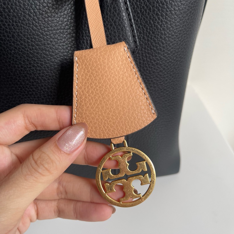 Tory Burch Perry Tote Small 小號三隔層單肩包 皮革 黑色-12