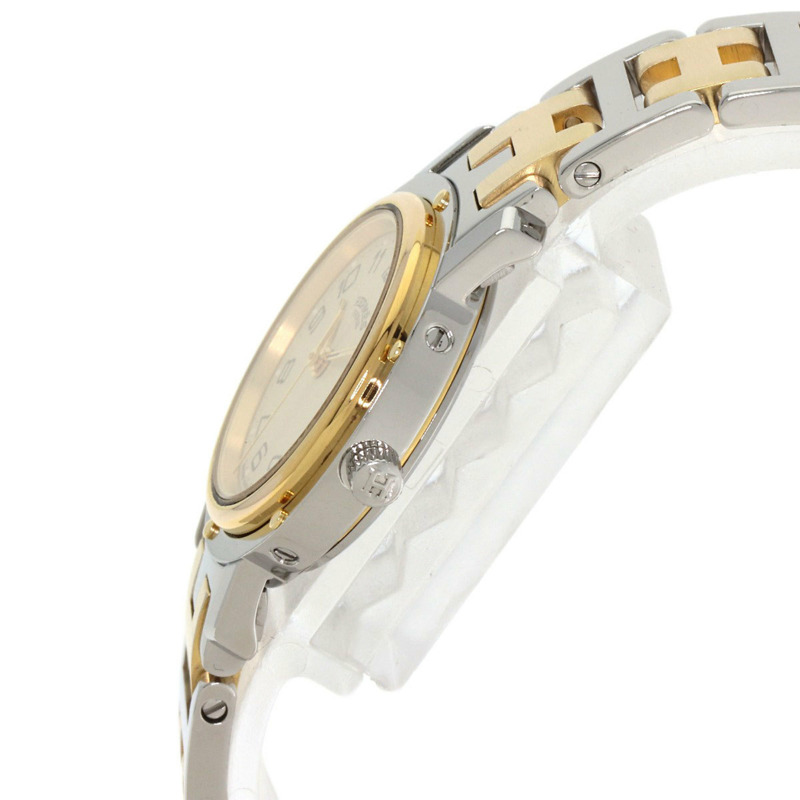 Hermès Clipper 腕錶，不鏽鋼/SSxGP，女士-4