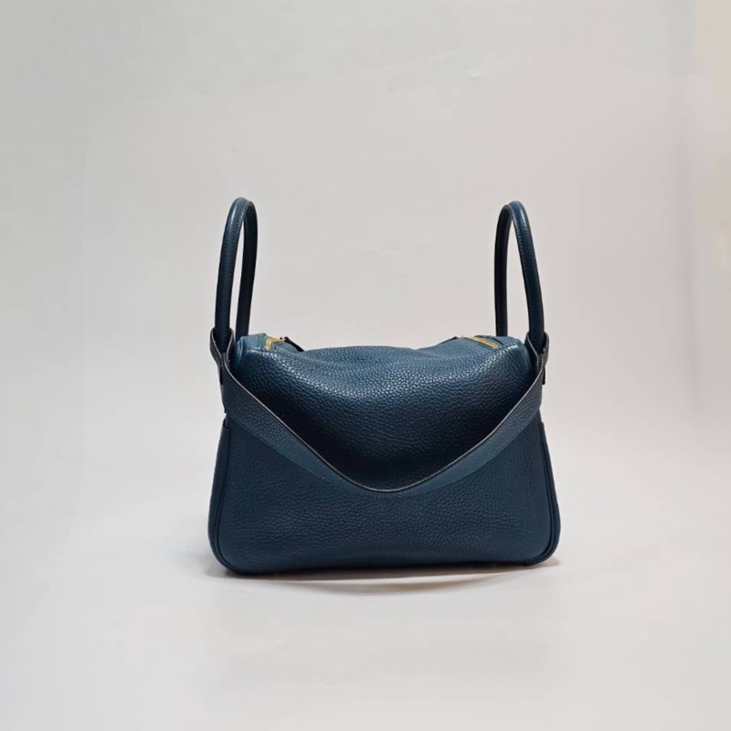 Hermes 普魯斯海峽綠T/C皮Lindy26金釦手提肩背包-1