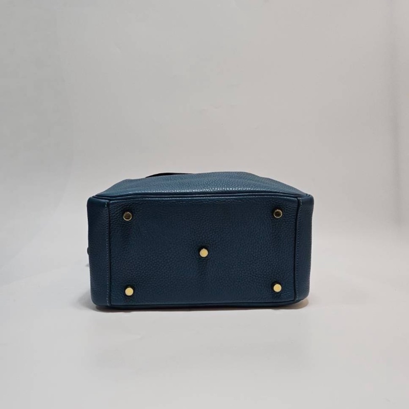 Hermes 普魯斯海峽綠T/C皮Lindy26金釦手提肩背包-3