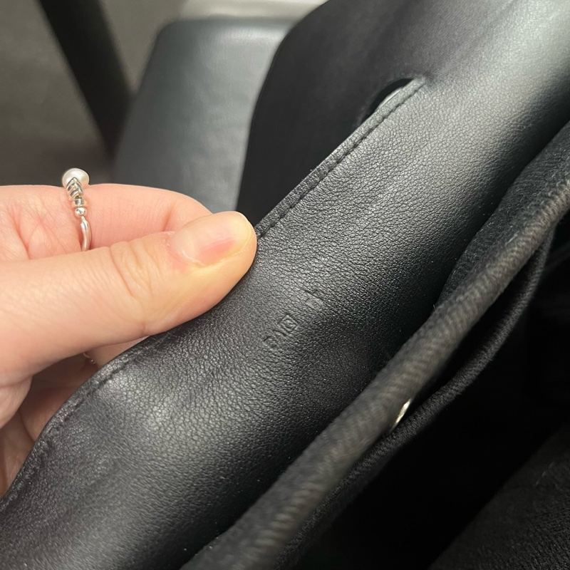 「JL精品代購」愛馬仕黑色帆布拼皮蘑菇包小號-7