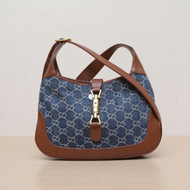 Jackie 1961 小號 藍色 牛仔布 金扣-0