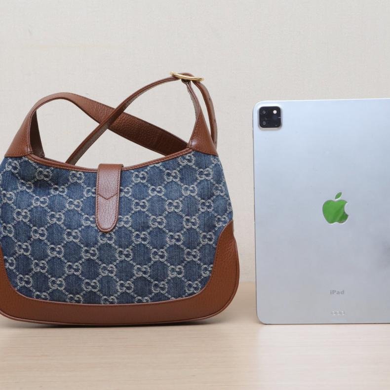 Jackie 1961 小號 藍色 牛仔布 金扣-1