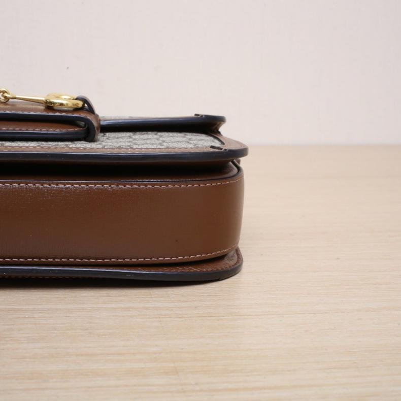 Horsebit 馬銜扣 1955 馬鞍包 小號 25 棕色 PVC 金扣-3