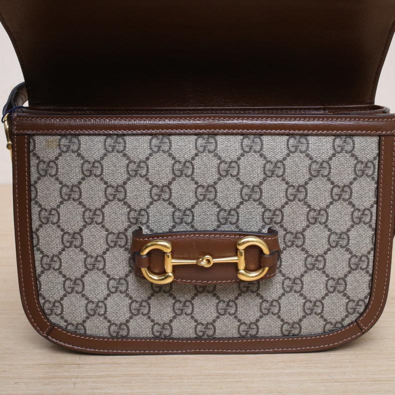 Horsebit 馬銜扣 1955 馬鞍包 小號 25 棕色 PVC 金扣-5