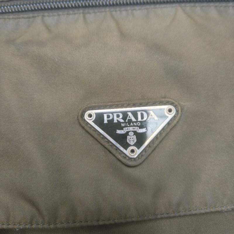 ㊣✨PRADA✨（附防塵袋）普拉達 墨綠色 帆布 皮革 口袋 郵差包 肩背包 斜背包 /二手包/二手精品🌳二手樹屋🌳-13
