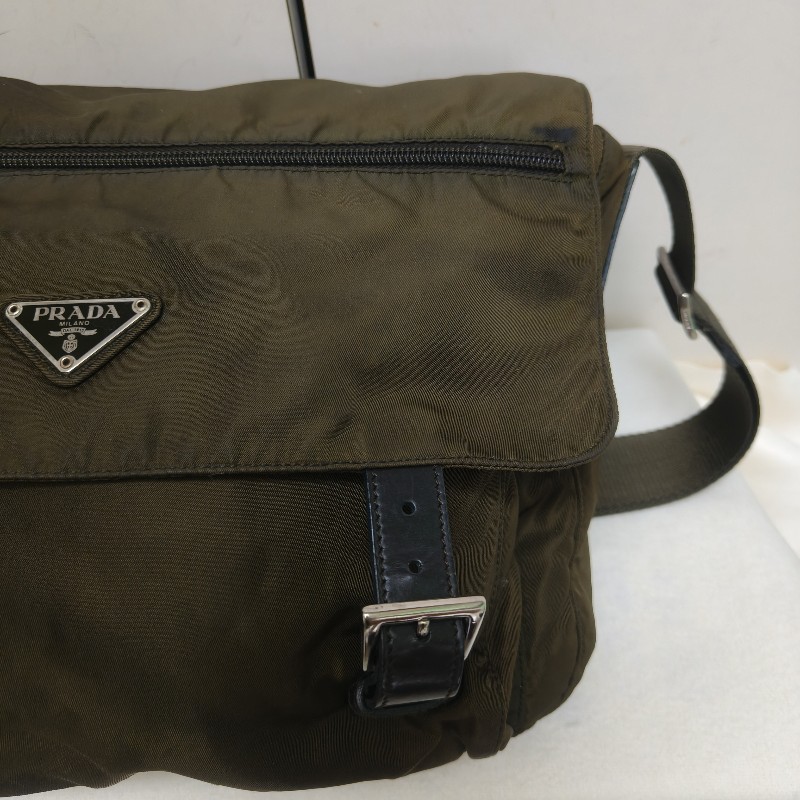 ㊣✨PRADA✨（附防塵袋）普拉達 墨綠色 帆布 皮革 口袋 郵差包 肩背包 斜背包 /二手包/二手精品🌳二手樹屋🌳-15