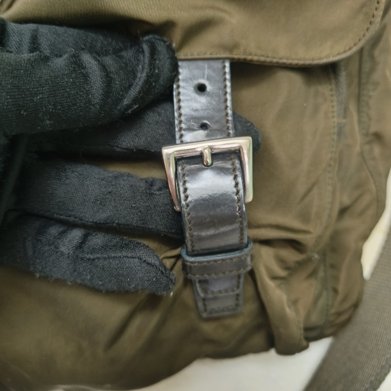 ㊣✨PRADA✨（附防塵袋）普拉達 墨綠色 帆布 皮革 口袋 郵差包 肩背包 斜背包 /二手包/二手精品🌳二手樹屋🌳-19